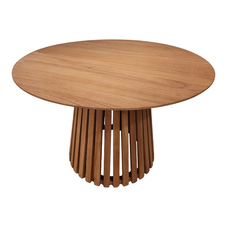 Τραπέζι Kenda I pakoworld mindi ξύλο σε φυσική απόχρωση Φ120x75εκ 343-000116