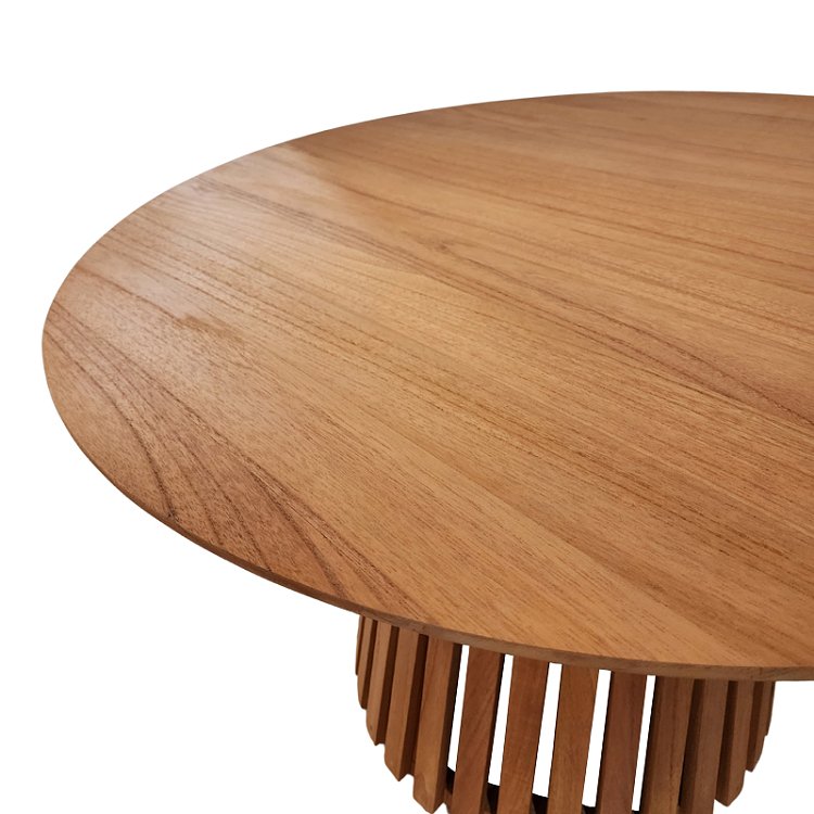 Τραπέζι Kenda I pakoworld mindi ξύλο σε φυσική απόχρωση Φ150x75εκ 343-000119