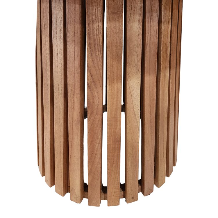 Τραπέζι Kenda I pakoworld mindi ξύλο σε φυσική απόχρωση Φ150x75εκ 343-000119