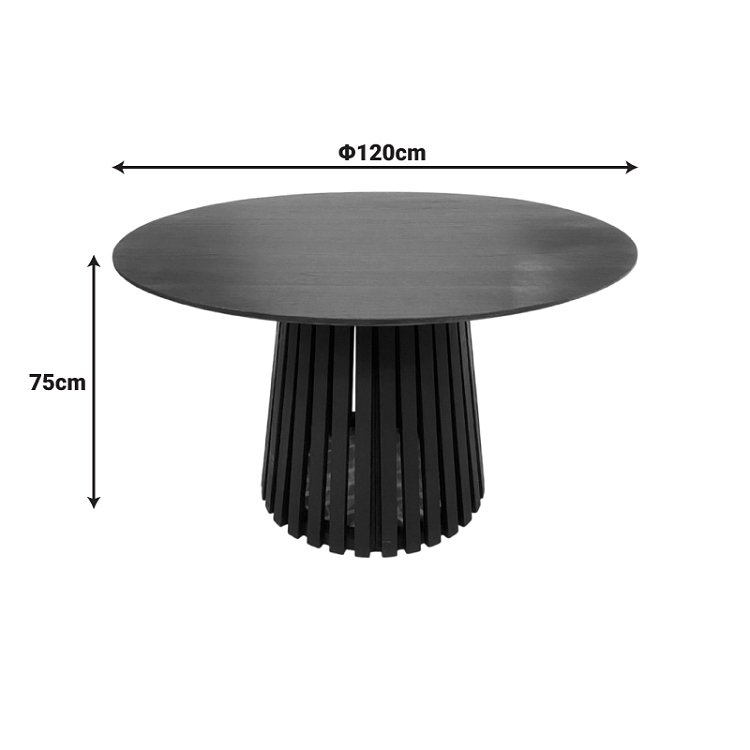 Τραπέζι Kenda I pakoworld mindi ξύλο μαύρο Φ120x75εκ 343-000123