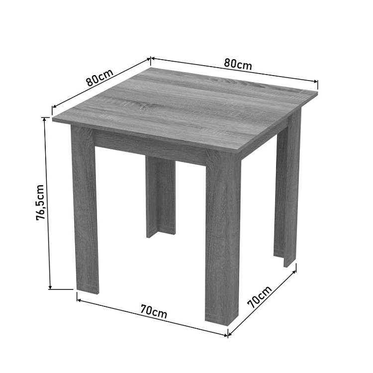 Τραπέζι Manka I pakoworld σε sonoma απόχρωση 80x80x77εκ 361-000006
