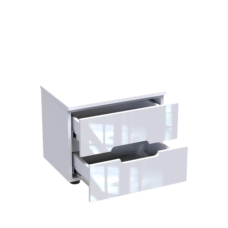 Κομοδίνο Afina pakoworld mdf σε λευκή glossy απόχρωση 50x35x41εκ 361-000019