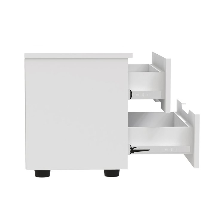 Κομοδίνο Afina pakoworld mdf σε λευκή glossy απόχρωση 50x35x41εκ 361-000019