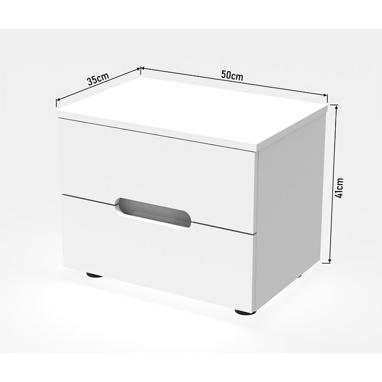 Κομοδίνο Afina pakoworld mdf σε λευκή glossy απόχρωση 50x35x41εκ 361-000019