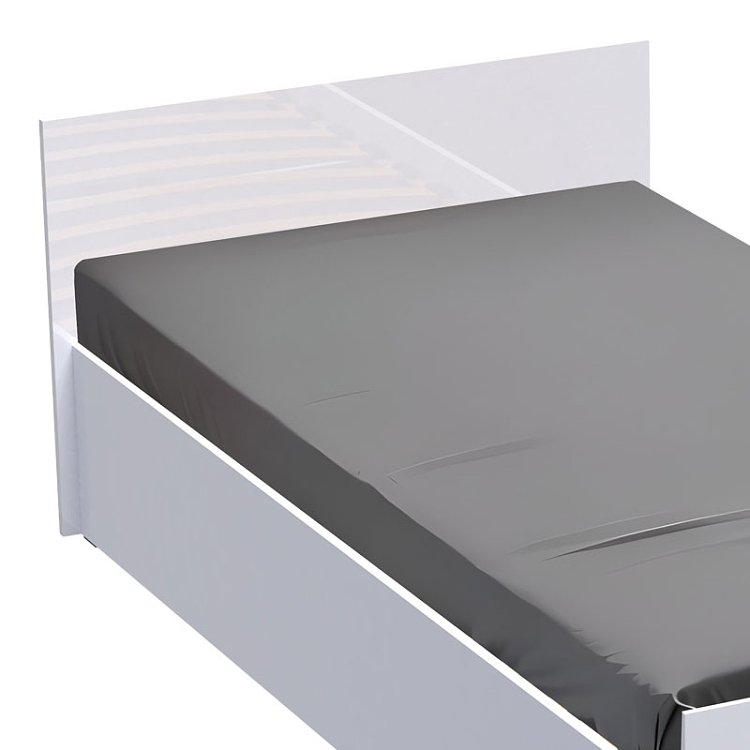 Κρεβάτι μονό Afina pakoworld σε λευκή glossy απόχρωση 90x200εκ 361-000020
