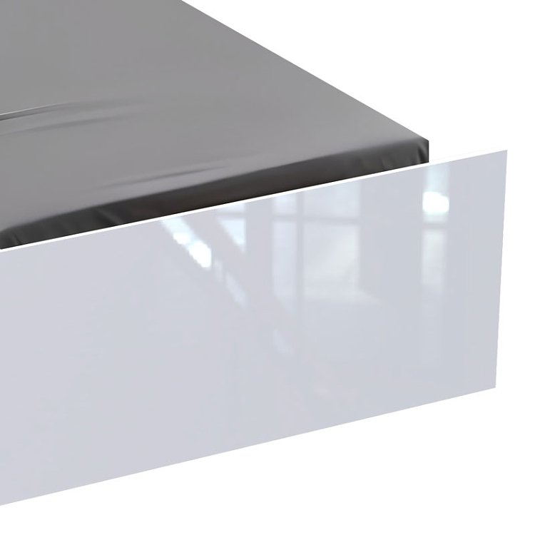 Κρεβάτι μονό Afina pakoworld σε λευκή glossy απόχρωση 90x200εκ 361-000020