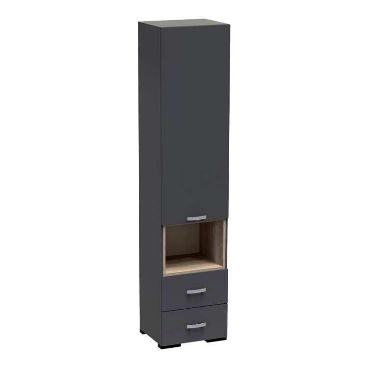 Βιτρίνα-στήλη Toscana pakoworld σε ανθρακί απόχρωση 50x42x222.5εκ 361-000022