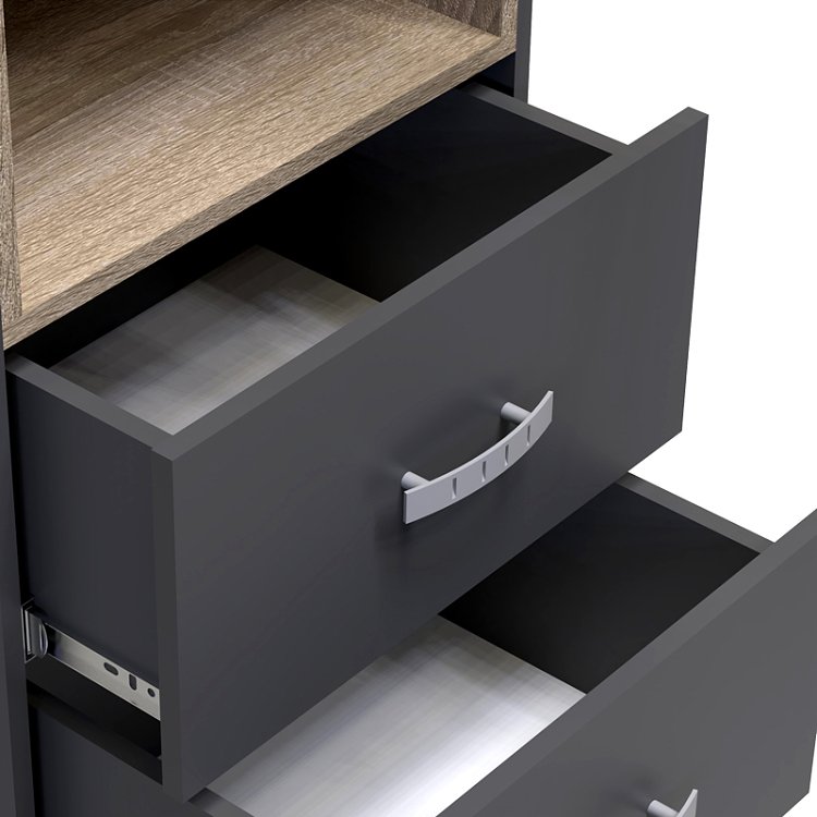 Βιτρίνα-στήλη Toscana pakoworld σε ανθρακί απόχρωση 50x42x222.5εκ 361-000022