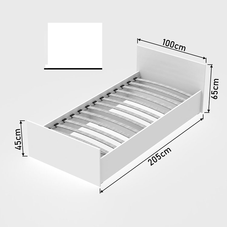 Κρεβάτι Toscana pakoworld σε λευκή απόχρωση 90x200εκ 361-000024