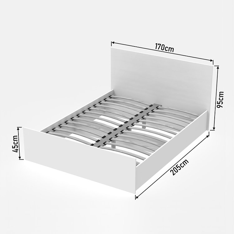 Κρεβάτι διπλό Toscana pakoworld σε λευκή απόχρωση 160x200εκ 361-000025