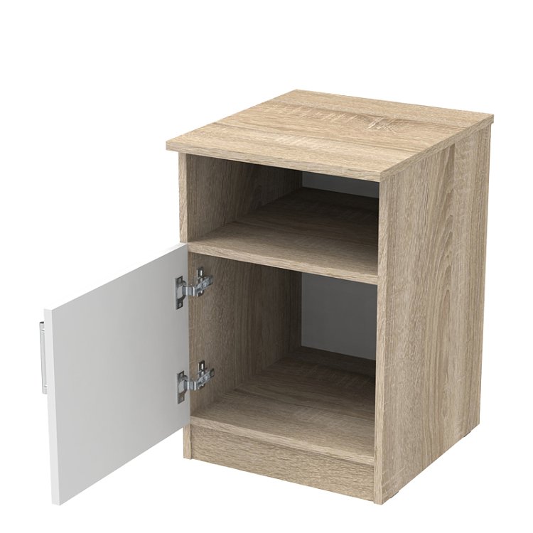 Κομοδίνο Galdi pakoworld σε sonoma-λευκή απόχρωση 40x45x60εκ 361-000035