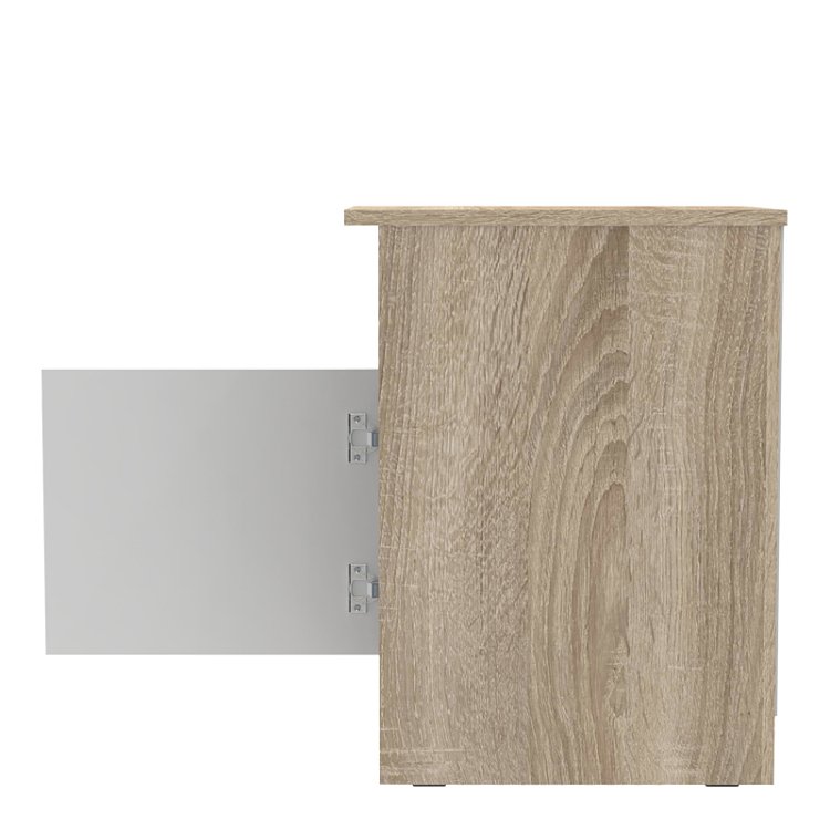 Κομοδίνο Galdi pakoworld σε sonoma-λευκή απόχρωση 40x45x60εκ 361-000035