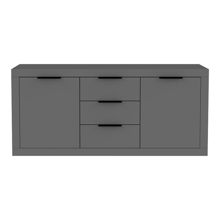 Μπουφές Doha pakoworld σε ανθρακί απόχρωση 180x45x80.5εκ 361-000072