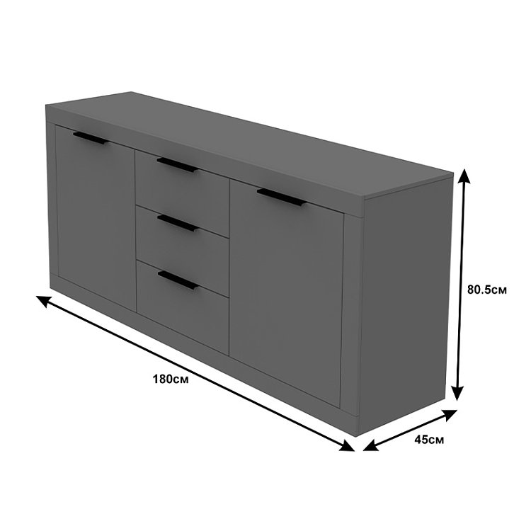 Μπουφές Doha pakoworld σε λευκή απόχρωση 180x45x80.5εκ 361-000073
