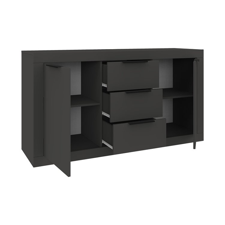 Μπουφές Doha pakoworld σε ανθρακί απόχρωση 150x45x80.5εκ 361-000102