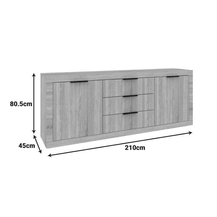 Μπουφές Doha pakoworld σε λευκή απόχρωση 210x45x80.5εκ 361-000107