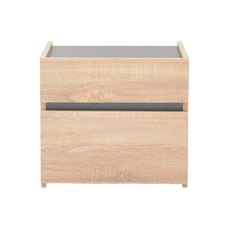 Κομοδίνο Comcie pakoworld σε φυσικό με γκρι απόχρωση 50x42x45.5εκ 362-000001