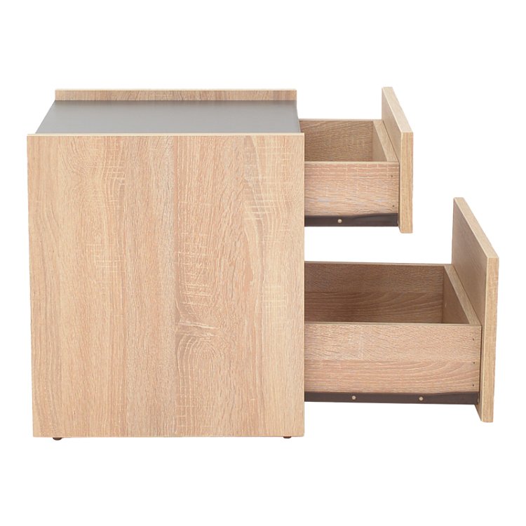 Κομοδίνο Comcie pakoworld σε φυσικό με γκρι απόχρωση 50x42x45.5εκ 362-000001