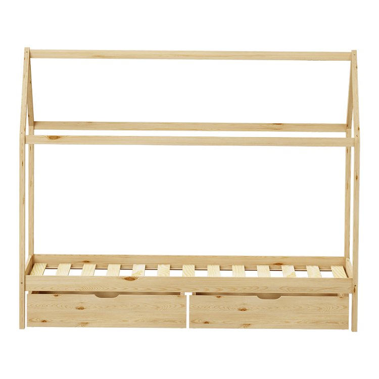 Παιδικό κρεβάτι Mellin τ. Montessori με 2 συρτάρια pakoworld ξύλο πεύκου σε φυσική απόχρωση 90x190εκ 370-000004