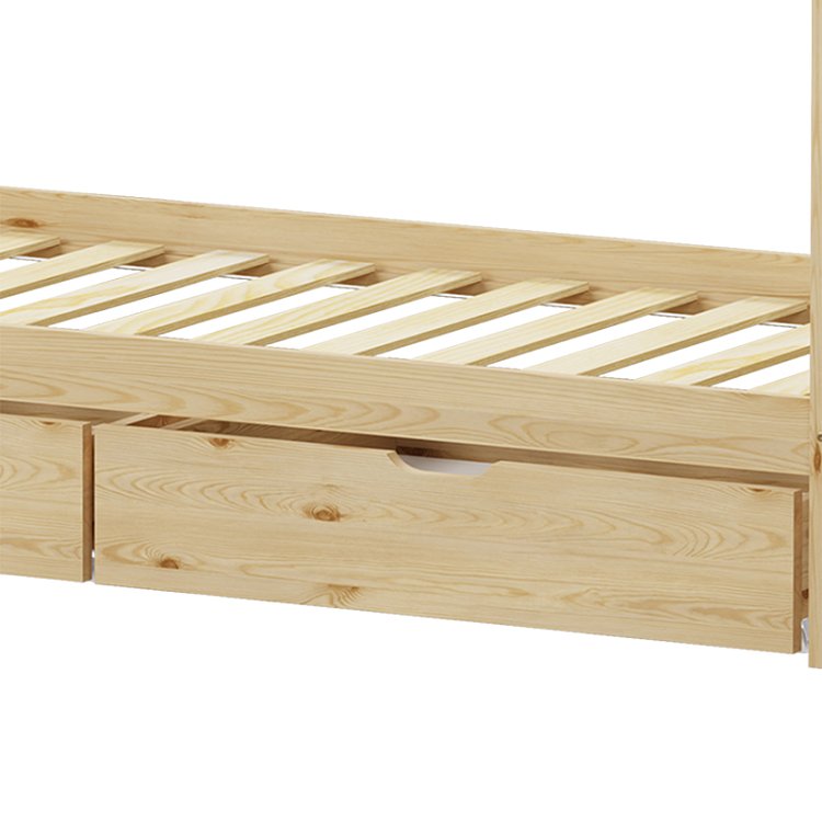 Παιδικό κρεβάτι Mellin τ. Montessori με 2 συρτάρια pakoworld ξύλο πεύκου σε φυσική απόχρωση 90x190εκ 370-000004