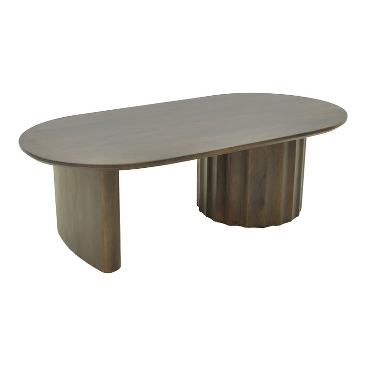 Τραπέζι σαλονιού Flute pakoworld wenge μασίφ ξύλο μάνγκο 130x65x40εκ 372-000030