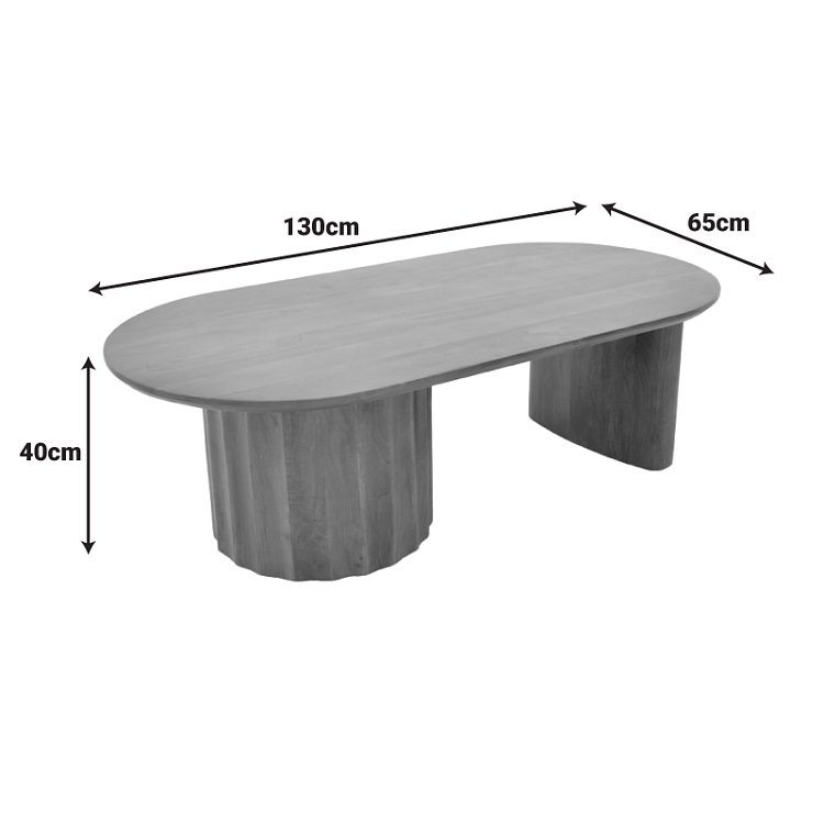 Τραπέζι σαλονιού Flute pakoworld wenge μασίφ ξύλο μάνγκο 130x65x40εκ 372-000030