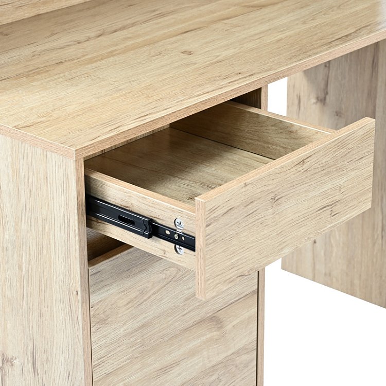 Γραφείο εργασίας Secreta pakoworld με ράφι σε oak απόχρωση 110x50x135εκ 375-000010