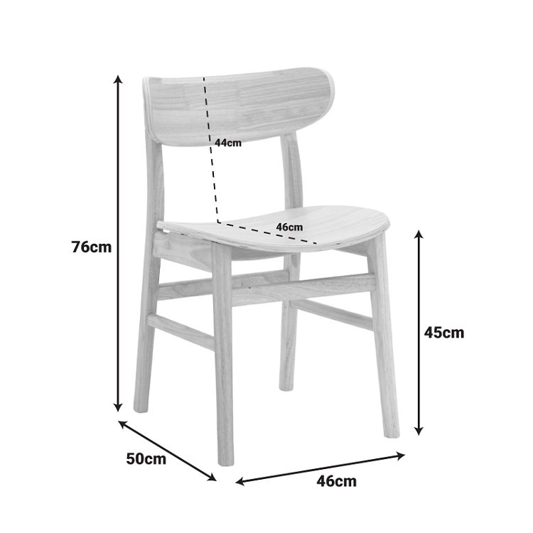 Καρέκλα Lumnia pakoworld rubberwood σε φυσική απόχρωση 46x50x76εκ 382-000008