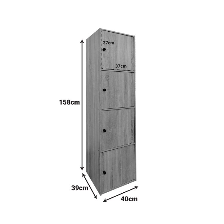 Ντουλάπι-στήλη Gabino pakoworld σε sonoma απόχρωση 40x39x158εκ 383-000012
