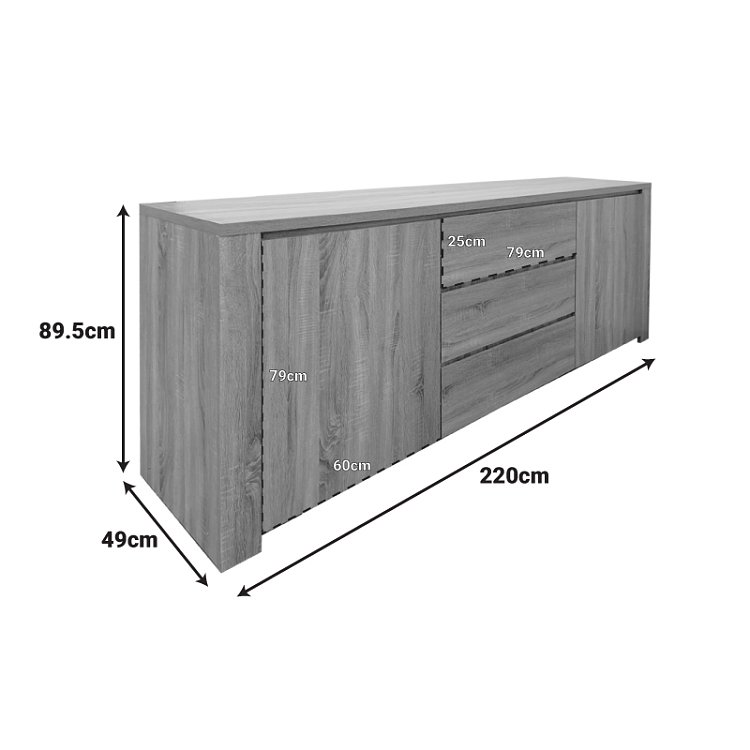 Μπουφές Kalya pakoworld σε wenge απόχρωση 220x49x89.5εκ 383-000020