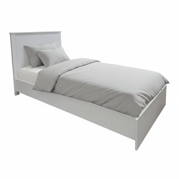 Κρεβάτι Athos pakoworld σε λευκή απόχρωση 90x190εκ 383-000089