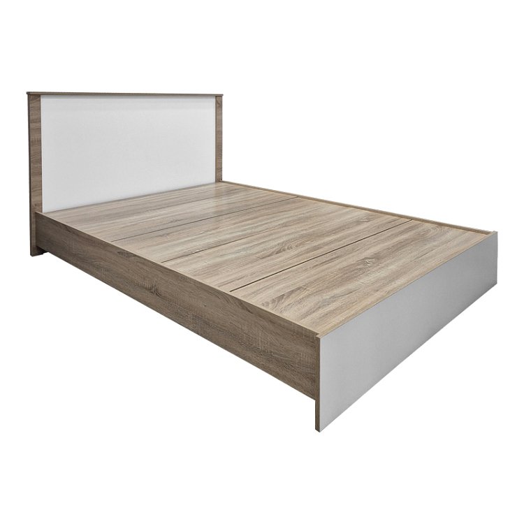 Κρεβάτι Athos pakoworld σε sonoma-λευκή απόχρωση 140x200εκ 383-000096