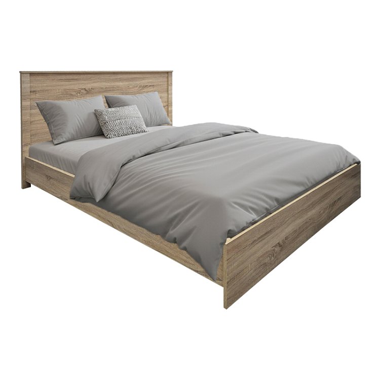 Κρεβάτι Athos pakoworld σε sonoma απόχρωση 160x200εκ 383-000098