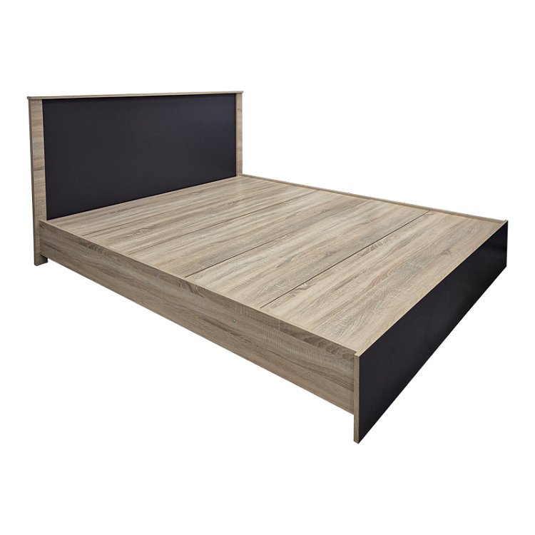 Κρεβάτι Athos pakoworld σε sonoma-ανθρακί απόχρωση 160x200εκ 383-000100