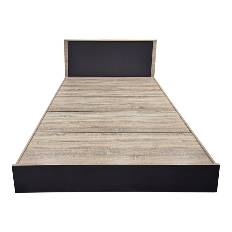 Κρεβάτι Athos pakoworld σε sonoma-ανθρακί απόχρωση 160x200εκ 383-000100
