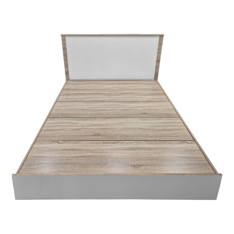Κρεβάτι Athos pakoworld σε sonoma-λευκό απόχρωση 160x200εκ 383-000101