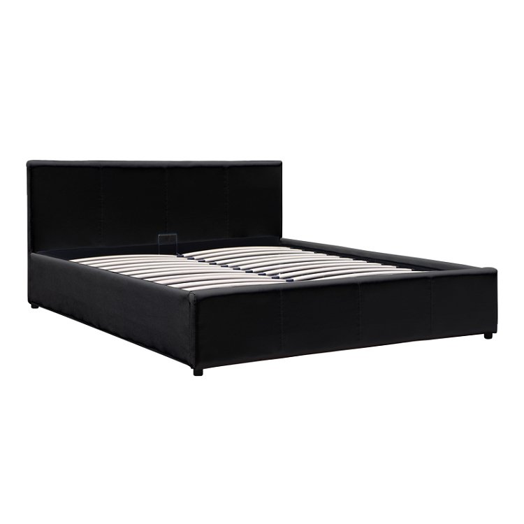 Κρεβάτι Dellia pakoworld με αποθηκευτικό χώρο pu μαύρο 150x200εκ 388-000003