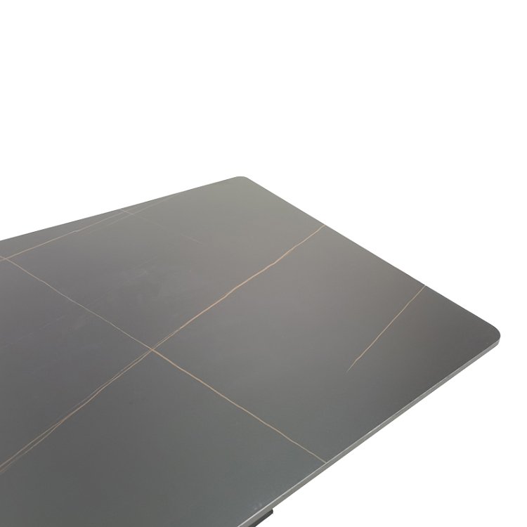 Τραπέζι Bethan pakoworld sintered stone-μέταλλο μαύρο μαρμάρου-μαύρο 160x80x75εκ 390-000029