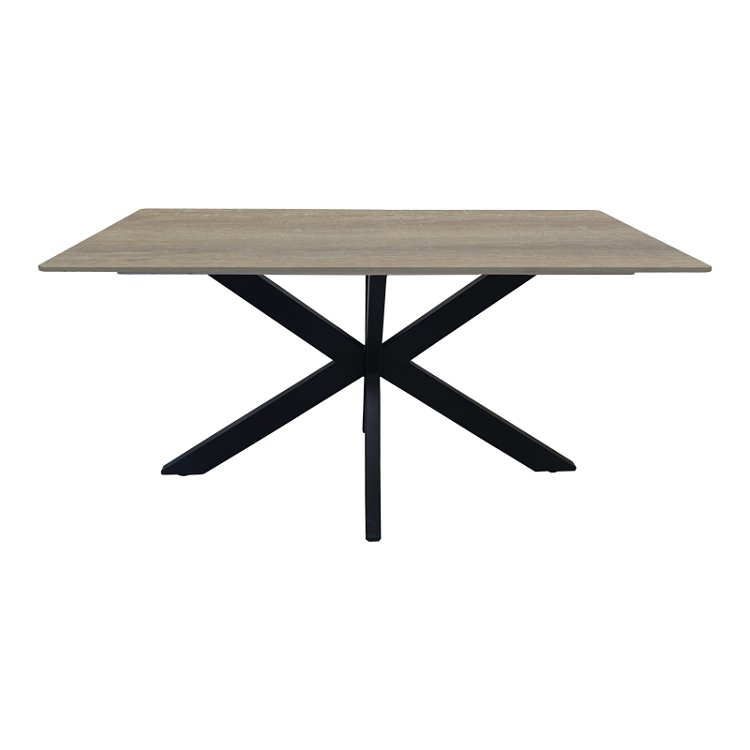Τραπέζι Bethan pakoworld sonoma με γκρι mdf και μαύρο μέταλλο 180x90x75εκ 390-000032