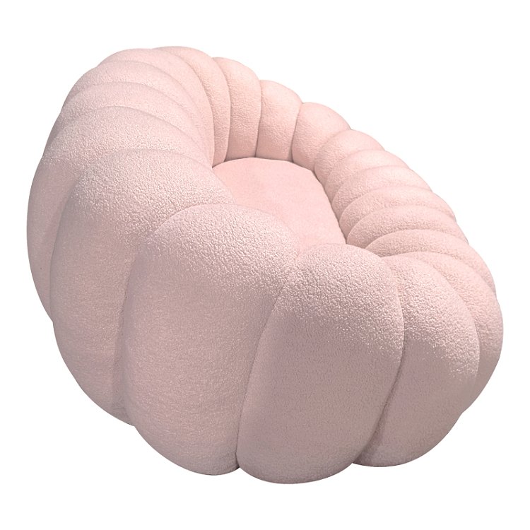 Καναπές Embrace pakoworld μπουκλέ ύφασμα σε ροζ απόχρωση 180x105x65εκ 392-000003