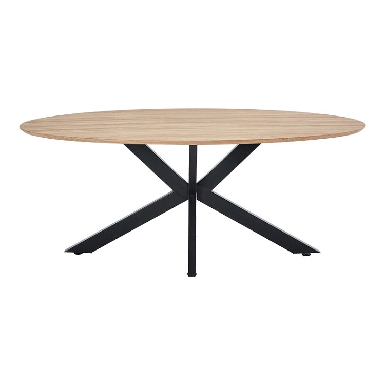 Τραπέζι Makrey pakoworld sonoma mdf- μαύρα μεταλλικά πόδια 180x90x75εκ 392-000022