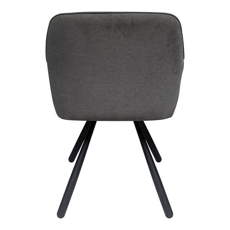 Πολυθρόνα Kinuz pakoworld ύφασμα ανθρακί-μαύρα μεταλλικά πόδια 55x60x86εκ 2τμχ 392-000028