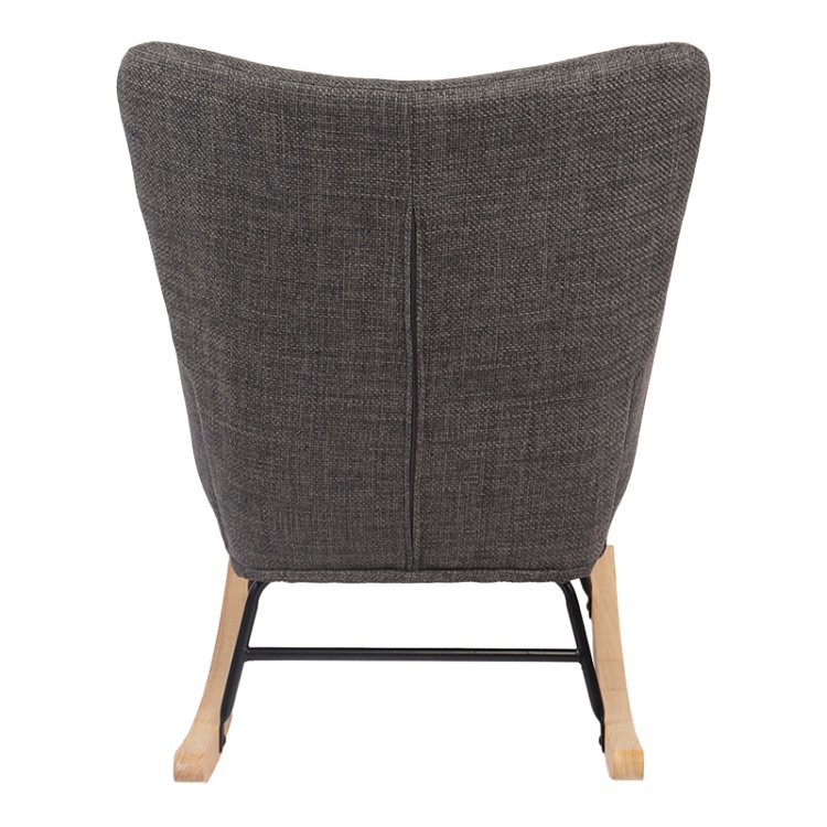 Κουνιστή πολυθρόνα Jianna pakoworld ανθρακί ύφασμα με πόδι σε φυσική απόχρωση 79x64x89εκ 393-000005
