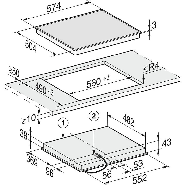 MIELE KM 6520 FR D Εστία Κεραμική 60cm Μαύρη