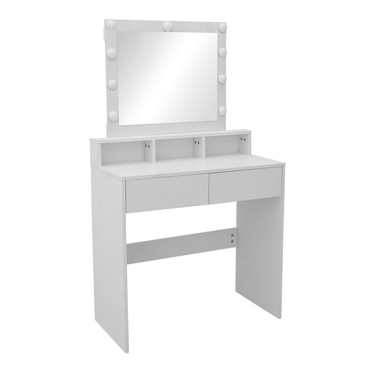 Τουαλέτα κρεβατοκάμαρας Virna pakoworld με led λευκό 80x40x145εκ 412-000003