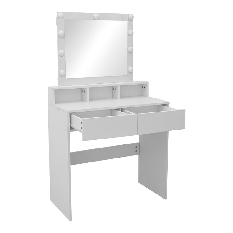 Τουαλέτα κρεβατοκάμαρας Virna pakoworld με led λευκό 80x40x145εκ 412-000003