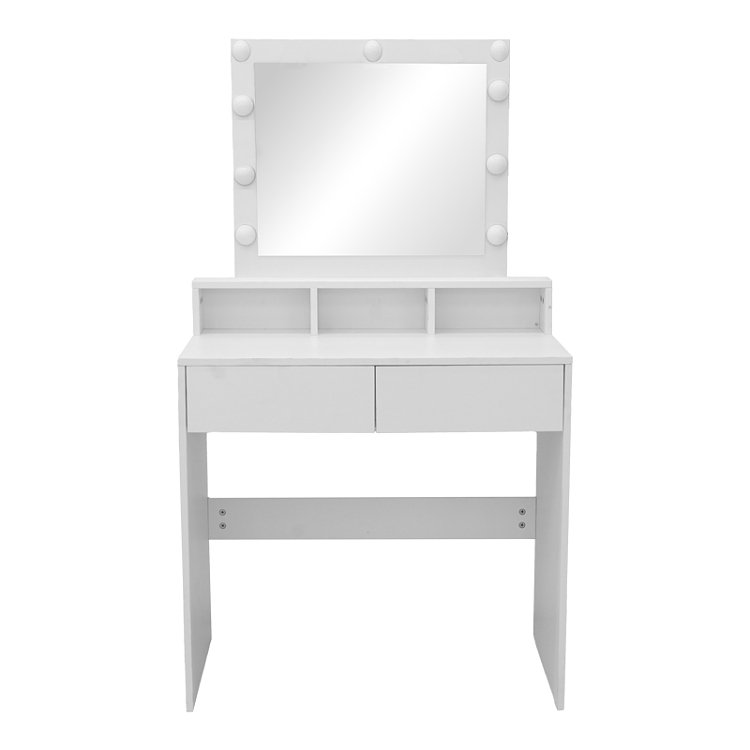 Τουαλέτα κρεβατοκάμαρας Virna pakoworld με led λευκό 80x40x145εκ 412-000003