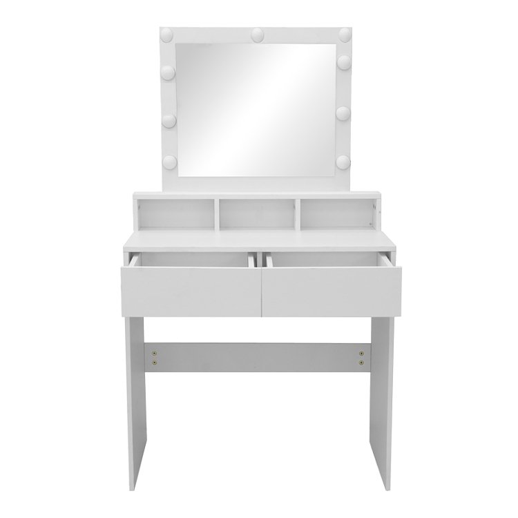 Τουαλέτα κρεβατοκάμαρας Virna pakoworld με led λευκό 80x40x145εκ 412-000003
