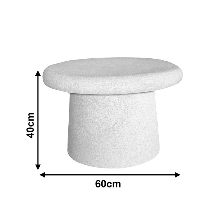 Τραπέζι σαλονιού Herona pakoworld mdf λευκό Φ60x40εκ 415-000008