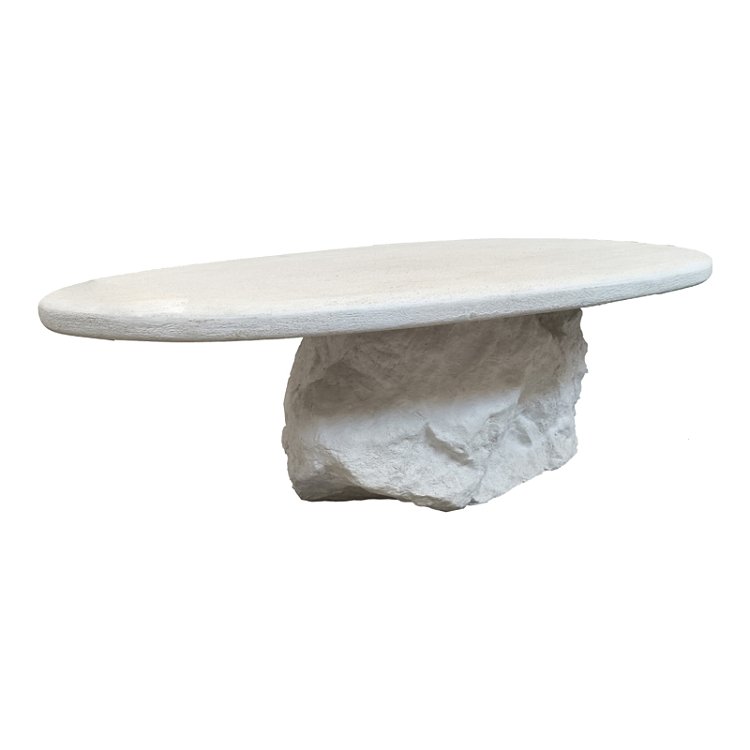 Τραπέζι σαλονιού Zinol pakoworld mdf-polyresin λευκό 105x62x32εκ 415-000015